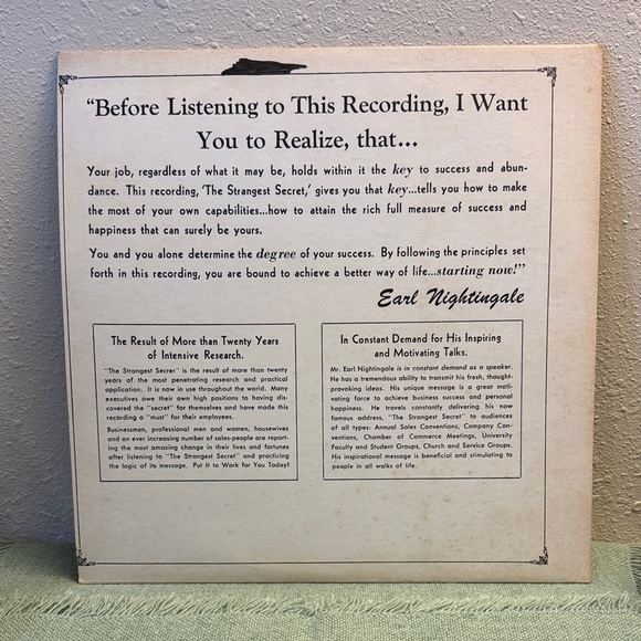 Earl Nightingale 'The Strangest Secret' Record - Picture 2 of 15